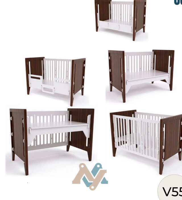 Cuna convertible 5 en 1 para corte CNC — diseño V55